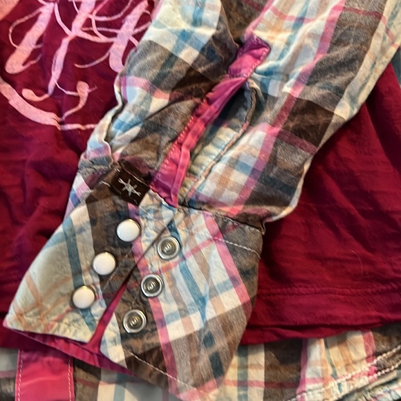 Womens size medium plaid shirt and tank cowgirl up! - Picture 2 of 6